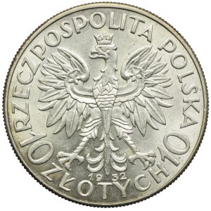 10 złotych 1932 bz, Londyn, Głowa Kobieta