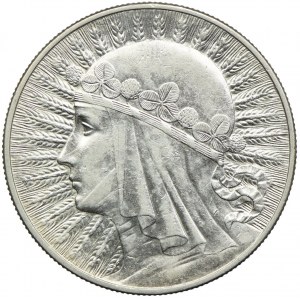 10 złotych 1932, ze znakiem, Głowa Kobieta