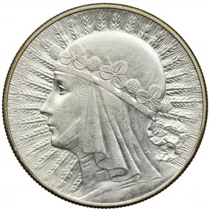 10 złotych 1932, ze znakiem, Głowa Kobieta