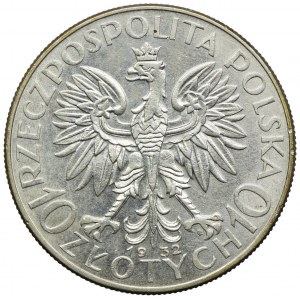 10 złotych 1932, ze znakiem, Głowa Kobieta