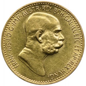Austria, Franciszek Józef I, 10 koron 1908, 60-lecie panowania, Wiedeń