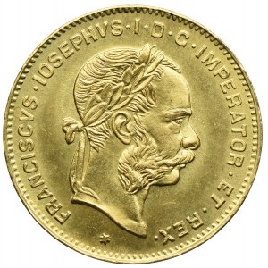 Austria, Franciszek Józef I, 4 floreny=10 franków 1892, Wiedeń