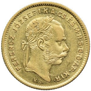 Węgry, Franciszek Józef I, 10 franków=4 forinty 1870, Kremnica