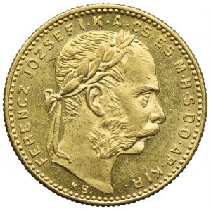 Węgry, Franciszek Józef I, 20 franków=8 forintów 1887, Kremnica