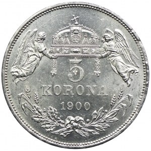 Węgry, Franciszek Józef I, 5 koron 1900, Kremnica