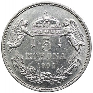 Węgry, Franciszek Józef I, 5 koron 1909, Kremnica