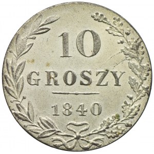 Królestwo Kongresowe, Mikołaj I, 10 groszy 1840 MW, Warszawa