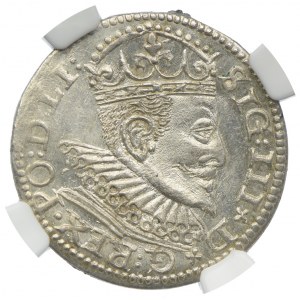 Zygmunt III Waza, trojak 1594, Ryga, NGC MS64