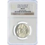 5 złotych 1934, Józef Piłsudski, NGC MS64