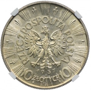 10 złotych 1937, Józef Piłsudski, NGC MS63