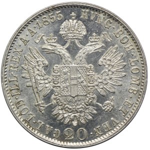 Austria, Franciszek Józef I, 20 krajcarów 1855, Kremnica