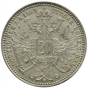 Austria, Franciszek Józef I, 20 krajcarów 1869