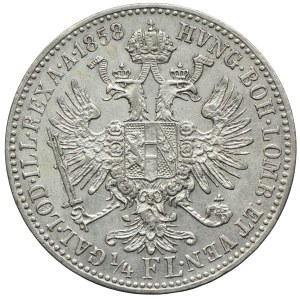 Austria, Franciszek Józef I, 1/4 florena 1858, Wiedeń