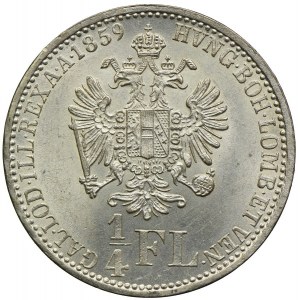 Austria, Franciszek Józef I, 1/4 florena 1859, Wiedeń