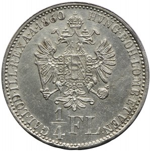 Austria, Franciszek Józef I, 1/4 florena 1860, Wiedeń