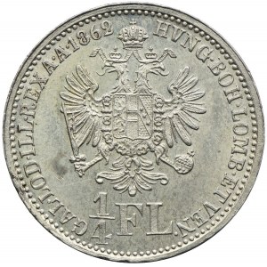 Austria, Franciszek Józef I, 1/4 florena 1862, Wiedeń