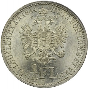 Austria, Franciszek Józef I, 1/4 florena 1864, Wiedeń
