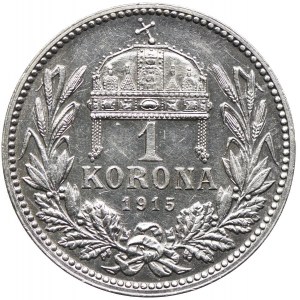 Węgry, Franciszek Józef I, 1 korona 1915, Kremnica