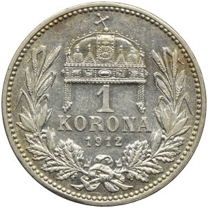 Węgry, Franciszek Józef I, 1 korona 1912, Kremnica