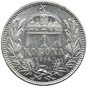 Węgry, Franciszek Józef I, 1 korona 1914, Kremnica