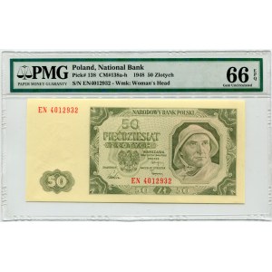 50 złotych 1948 - EN - PMG 66 EPQ