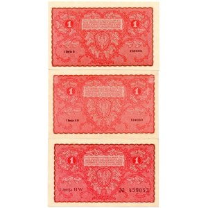 Zestaw banknotów 1 marka 1919 (3 szt.)