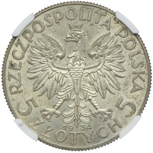 5 złotych 1934, Głowa Kobiety, NGC MS61