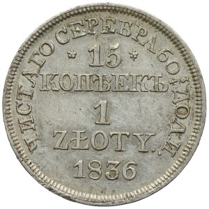 Zabór rosyjski, Mikołaj I, 15 kopiejek=1 złoty 1836 MW, Warszawa
