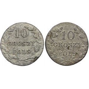 Powstanie Listopadowe, zestaw 10 groszy 1831, Warszawa (2szt.)