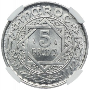 Maroko, 5 franków 1951, NGC MS67