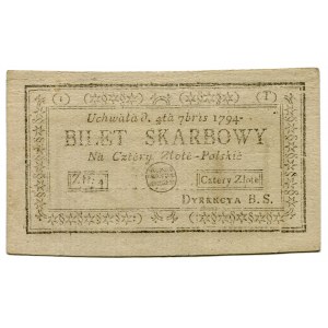 Bilet skarbowy 4 złote 1794 (1)(T)