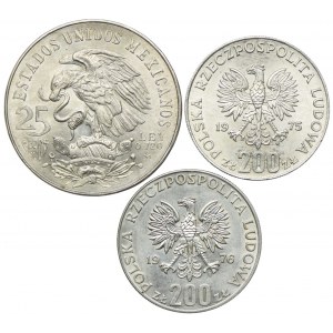 Zestaw, 25 pesos, 200 złotych 1975, 1976 (3szt.)