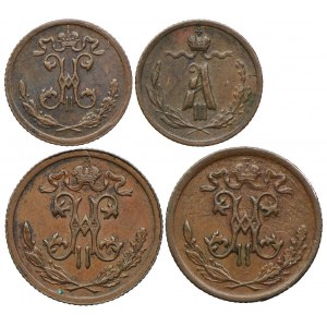 Rosja, zestaw 1/4 kopiejki 1886, 1899 , 1/2 kopiejki 1909, 1913 (4szt.)