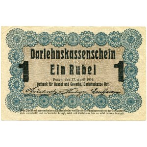1 rubel 1916 seria Poznań, dłuższa wersja nabywa i puszcza