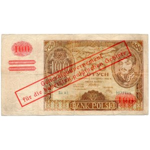 100 złotych 1932 z ORYGINALNYM przedrukiem Ser. AS.