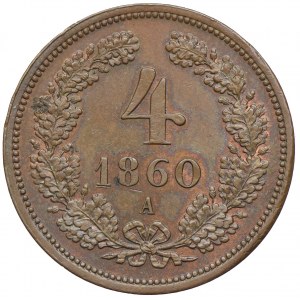 Austria, Franciszek Józef I, 4 krajcary 1860, Wiedeń