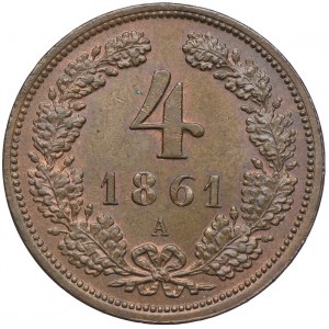 Austria, Franciszek Józef I, 4 krajcary 1861, Wiedeń