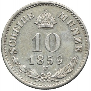 Austria, Franciszek Józef I, 10 krajcarów 1859, Mediolan