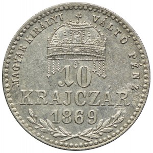 Węgry, 10 krajcarów 1869, Kremnica