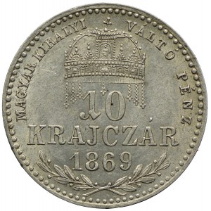 Węgry, 10 krajcarów 1869, Karlsburg