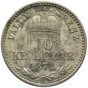 Węgry, 10 krajcarów 1872, Kremnica