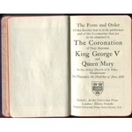 (KORONACJA JERZEGO V i KRÓLOWEJ MARII) - The Form and Order of the Service that is to be performed and of the Ceremonies that are to be observed in the Coronation of Their Majesties King George V and Queen Mary in the Abbey Church of St. Peter, Westm