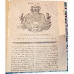 GAZETA WARSZAWSKA nr 72-95, wyd. 1775