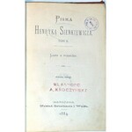 SIENKIEWICZ- PISMA HENRYKA SIENKIEWICZA t.2: LISTY Z PODRÓŻY wyd. 1884 półskórek
