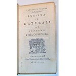 BACONI - DE VERULAMIO SCRIPTA IN NATURALI ET UNIVERSALI PHILOSOPHIA wyd. 1653 SUPEREKSLIBRIS EX BIBLIOTHECA BOCHENSCIANA Z HERBEM RAWICZ W OWALU