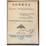 MICKIEWICZ - SONETY ADAMA MICKIEWICZA Lwów 1827