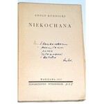 RUDNICKI- NIEKOCHANA wyd. 1937 dedykacja autora