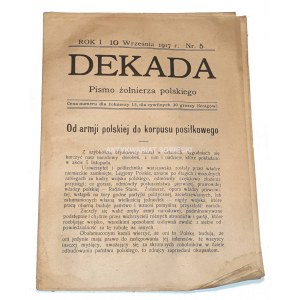 LEGIONY. DEKADA Pismo żołnierza polskiego R.1 Nr 5. 1917r.