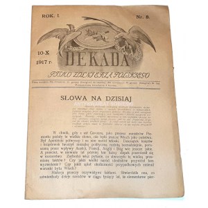 LEGIONY. DEKADA Pismo żołnierza polskiego R.1 Nr 8. 1917r.