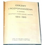 ODEZWY I ROZPORZĄDZENIA Z CZASÓW OKUPACYI ROSYJSKIEJ LWOWA 1914-1915